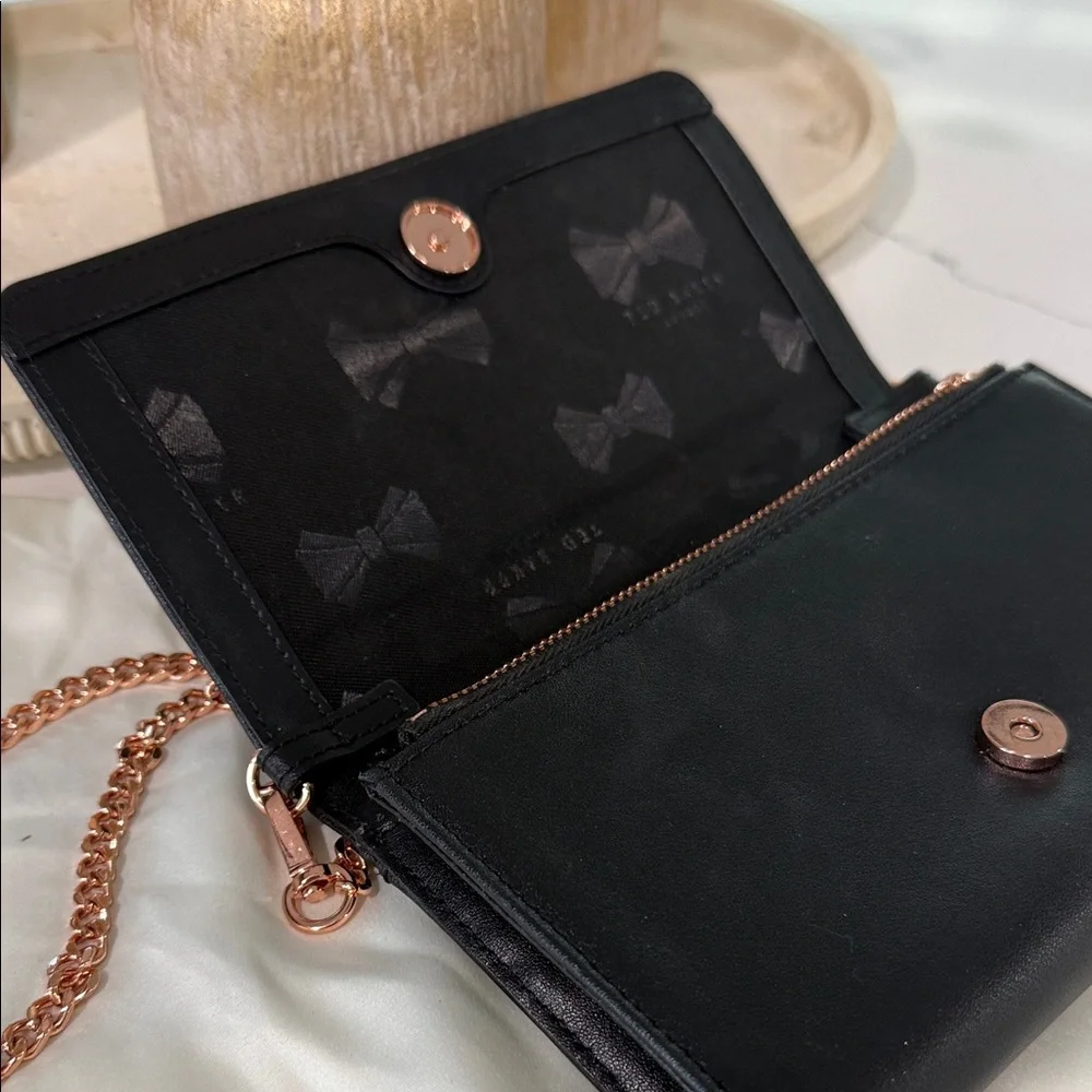 Ted Baker Black Pearl-Stud Bag Rose Gold + Pearls - Picture 3 of 16